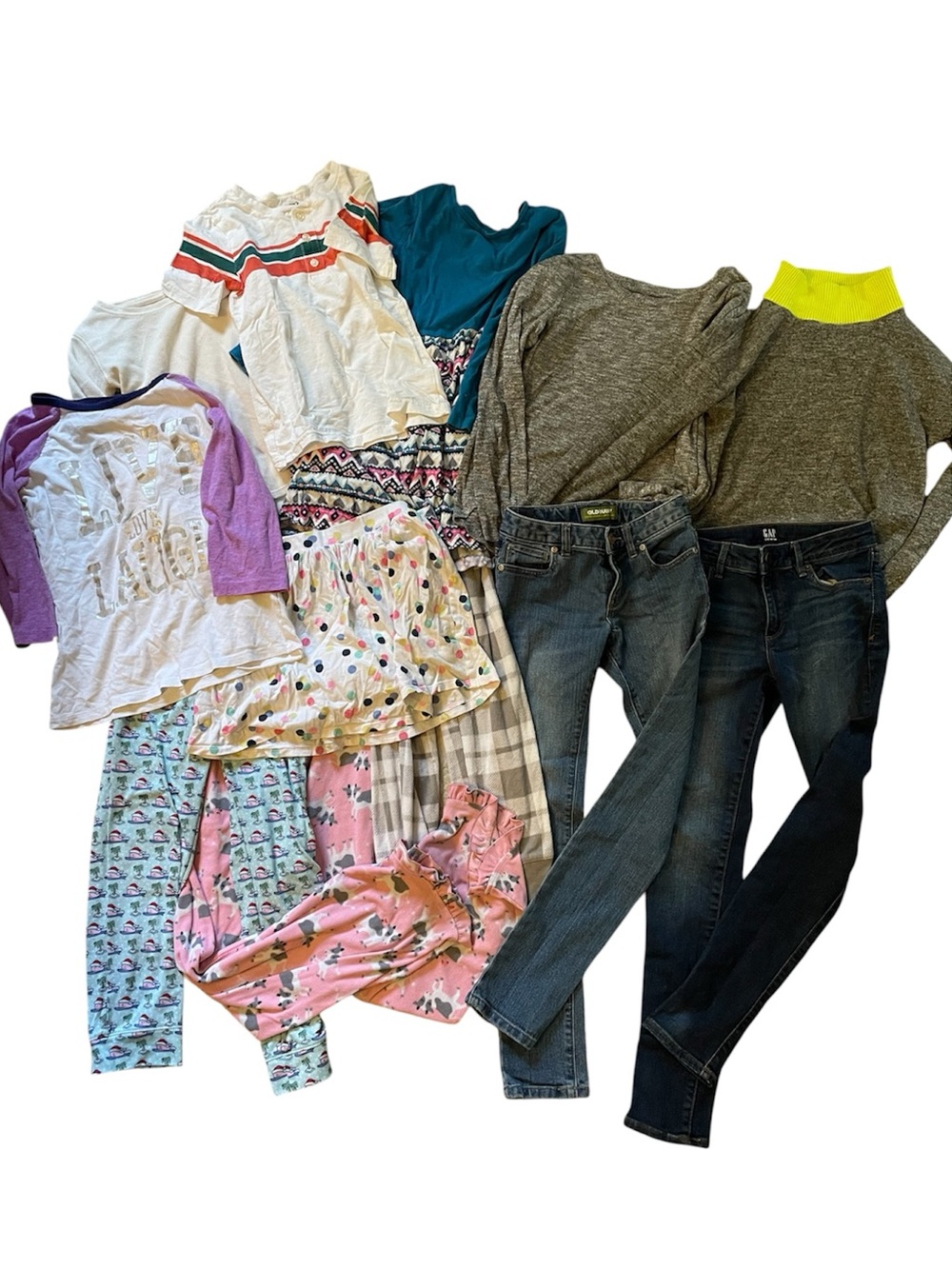 12-Piece Girls Fall/Spring Clothing Starter Pack Bundle, Size 7/8